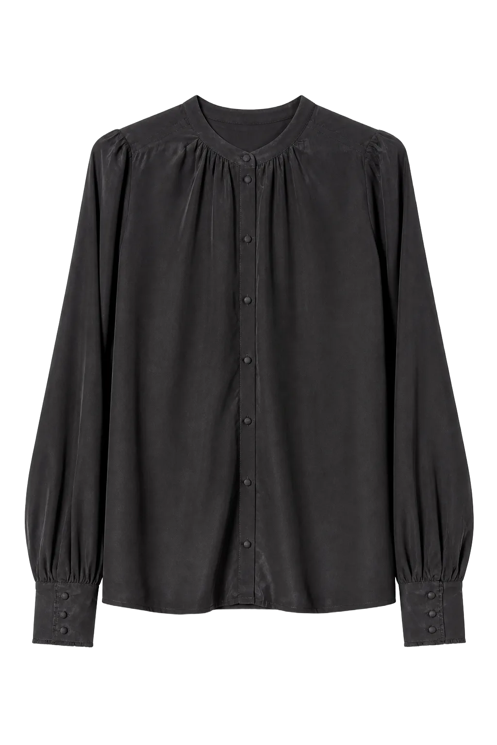Sezane Black Silk Top (40) | The Dressy Silk Blouse, Relover